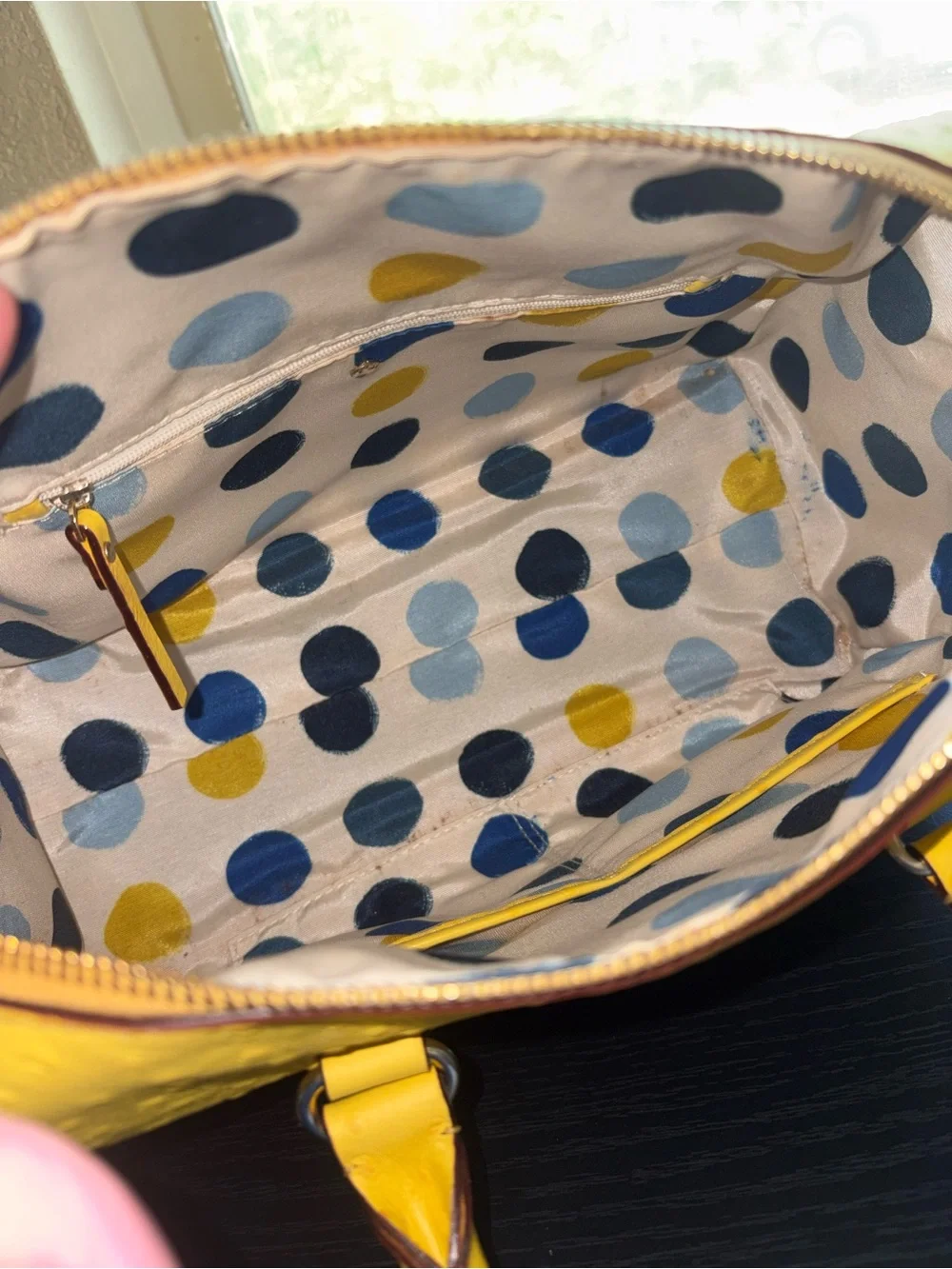 Kate Spade New York Yellow Ostrich Embossed Leather Satchel
